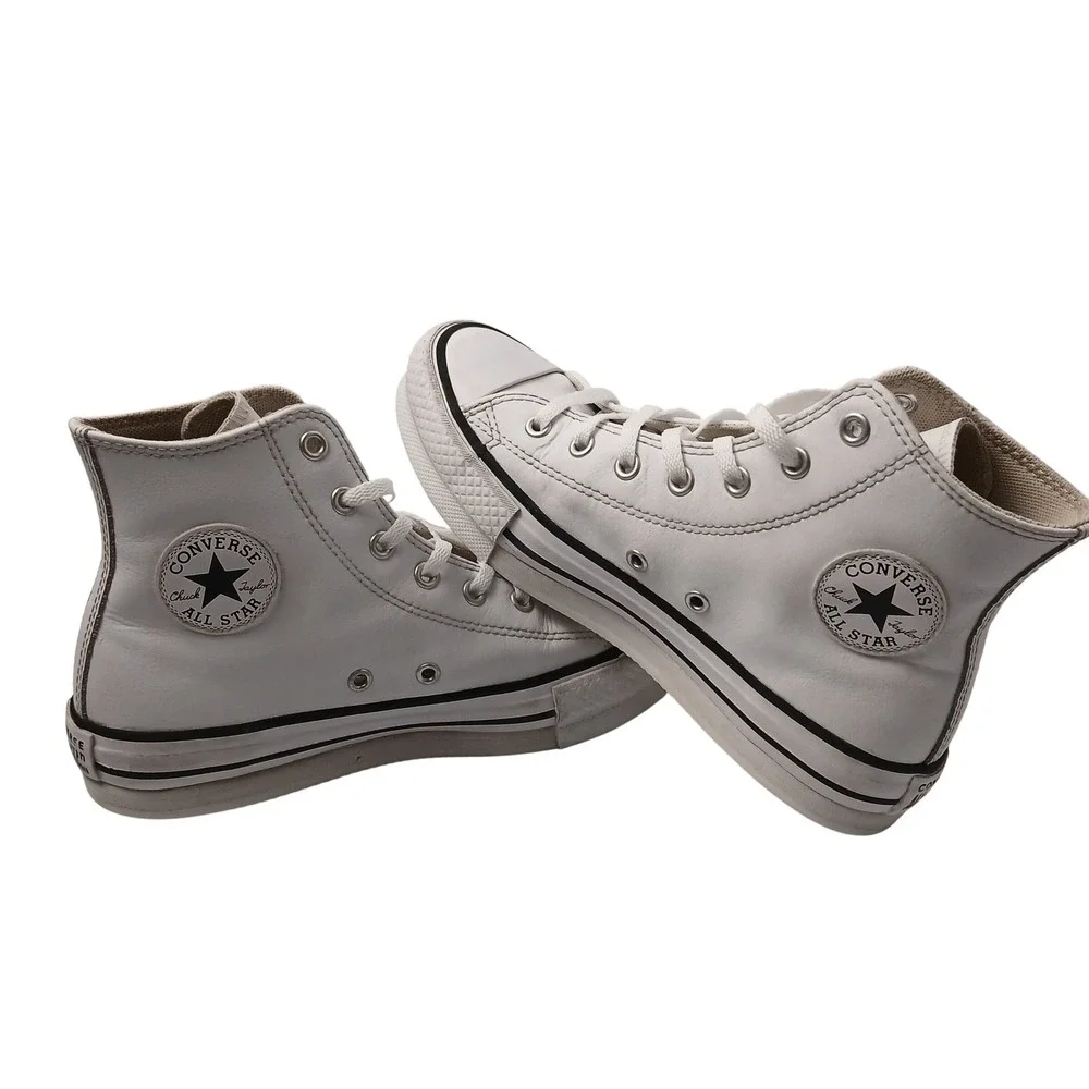 Converse Chuck Taylor All Star Move White Leather Platform High Top‎ Kids Size 4